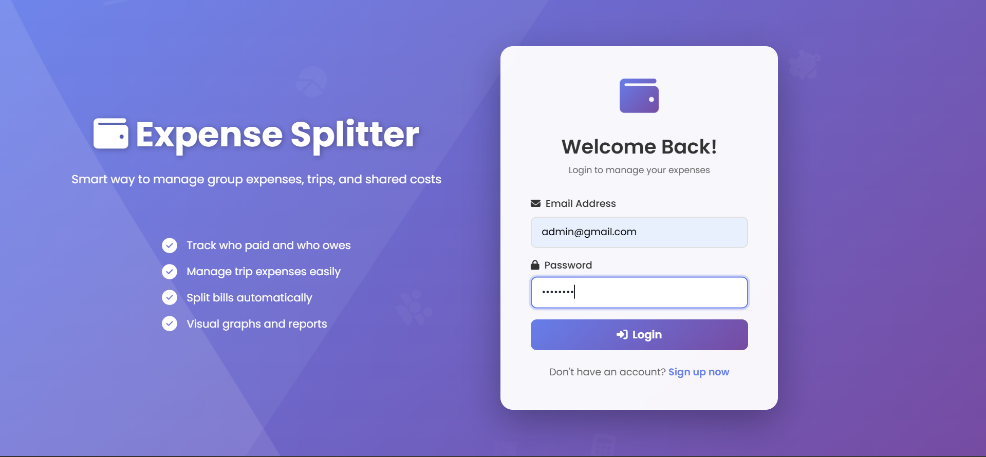 Expense Splitter Application